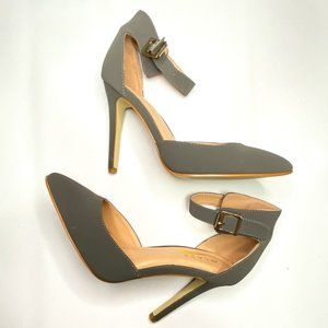 NEW Grey Ankle Strap Heels